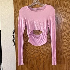 Gymshark Light Pink Long Sleeve Cut-Out Top